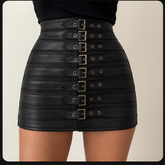 BAND BELT Lambskin Mini Skirt
